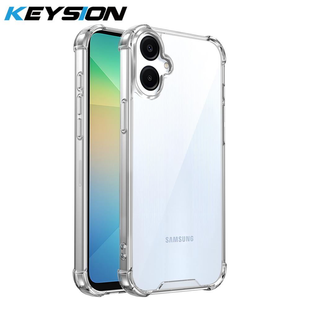 

KEYSION Four-Corners Shockproof Transparent Case for Samsung A06 4G 5G Soft TPU+PC Clear Phone Back Cover for Galaxy A06 5G for Samsung A06 5G чистый