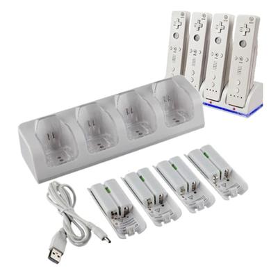 4ks 2800mAh dobíjecích článků a Wii Cell Charge Dock Stand pro Wii Remote Switch příslušenství