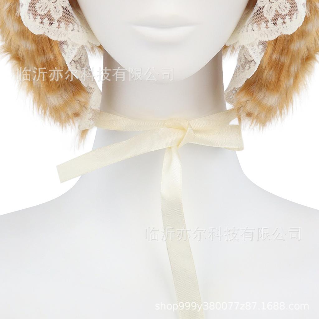 Autumn And Winter Japanese Cute Elk Spotted Ear Protector Lei Feng Hat Warm Plush Cartoon Antler Earmuffs Hat