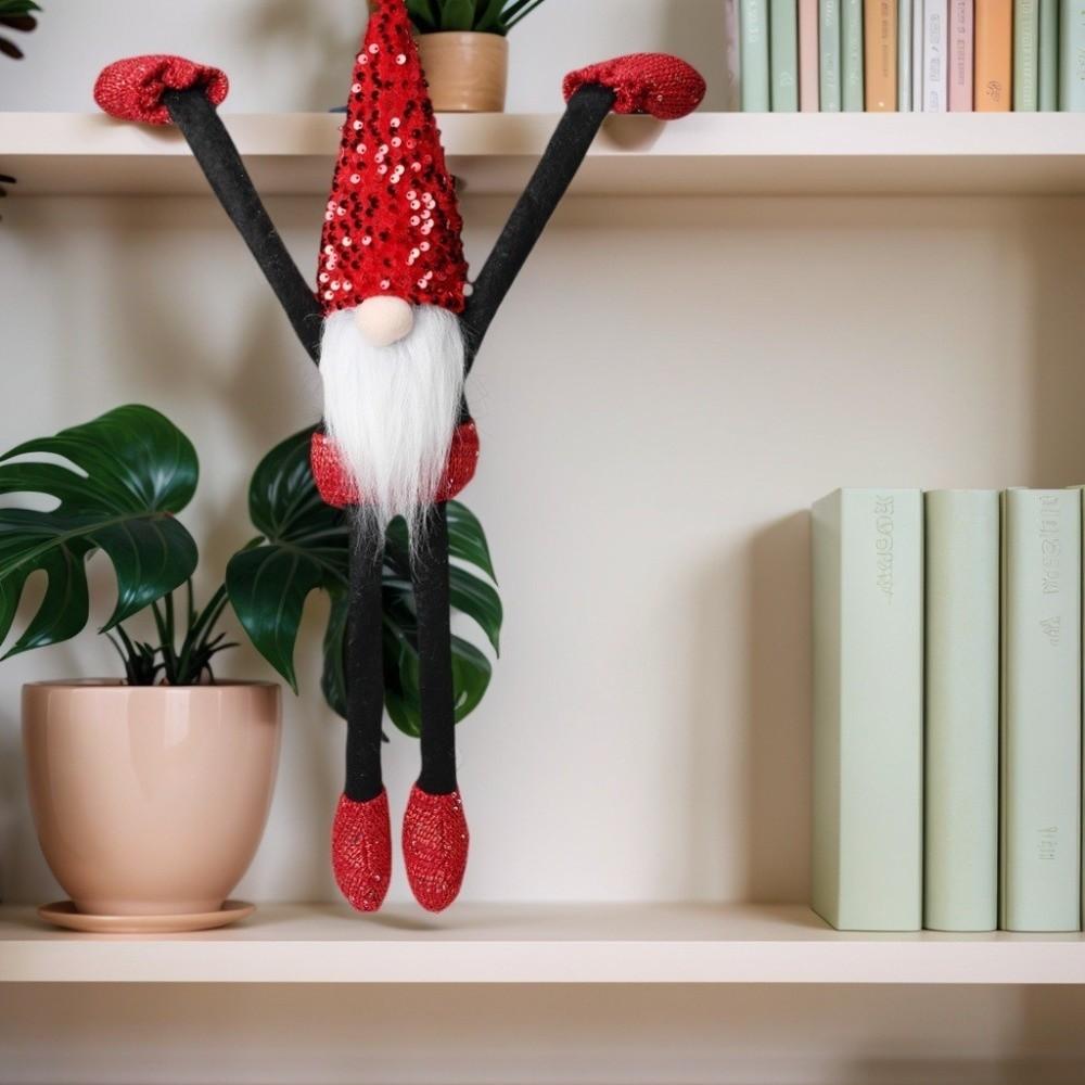 NEW 50CM Long-handed Faceless Doll Hanging Cute Christmas Pendant Bead Design Fireplace Ornaments Christmas Decor