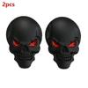 2PCS 3D Metal Skull Car Emblem - Pirate Skeleton Badge for Auto Body Rear Trunk, Buccaneer Sticker Decal Universal Fit