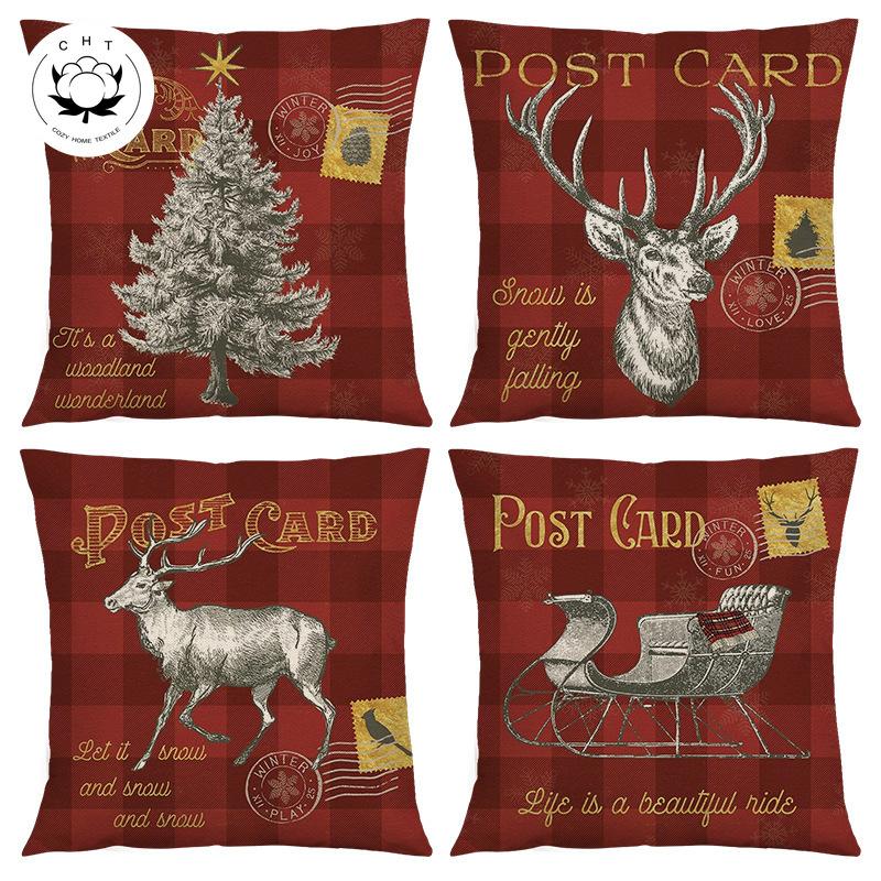 

Рождественский принт наволочка с узором для дома, гостиной, дивана, спальни, украшение, наволочка, автомобильный комплект, наволочка
