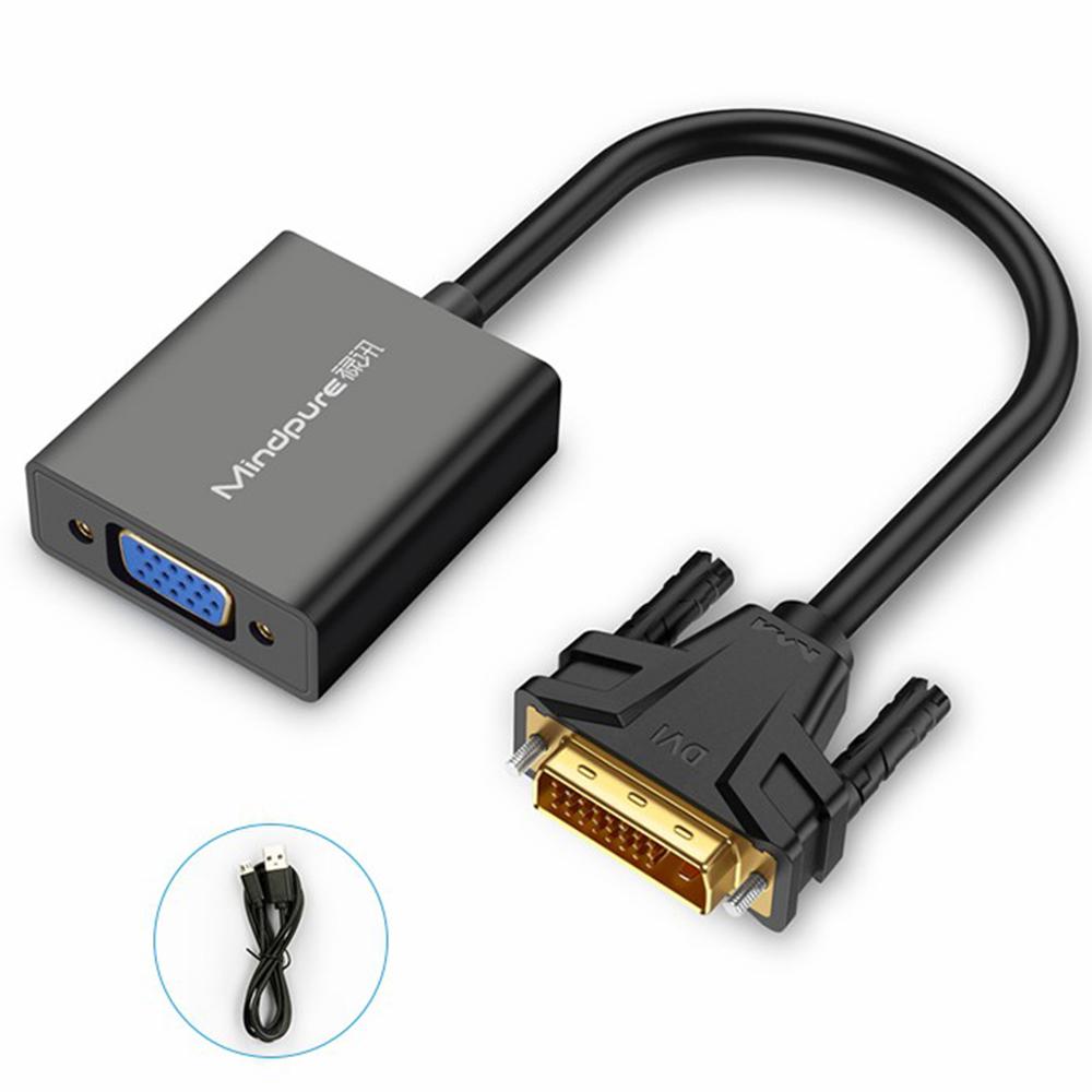 

MINDPURE AD013 1920x1080P 60Hz DVI to VGA Male to Female Adapter Cable for Projectors Monitors As Shown A