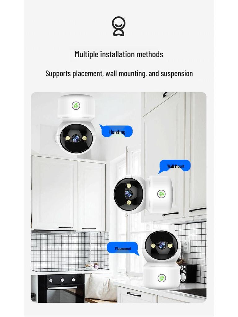 Tuya Smart Home Panoramic WiFi Camera with HD Monitoring & Real-Time Audio