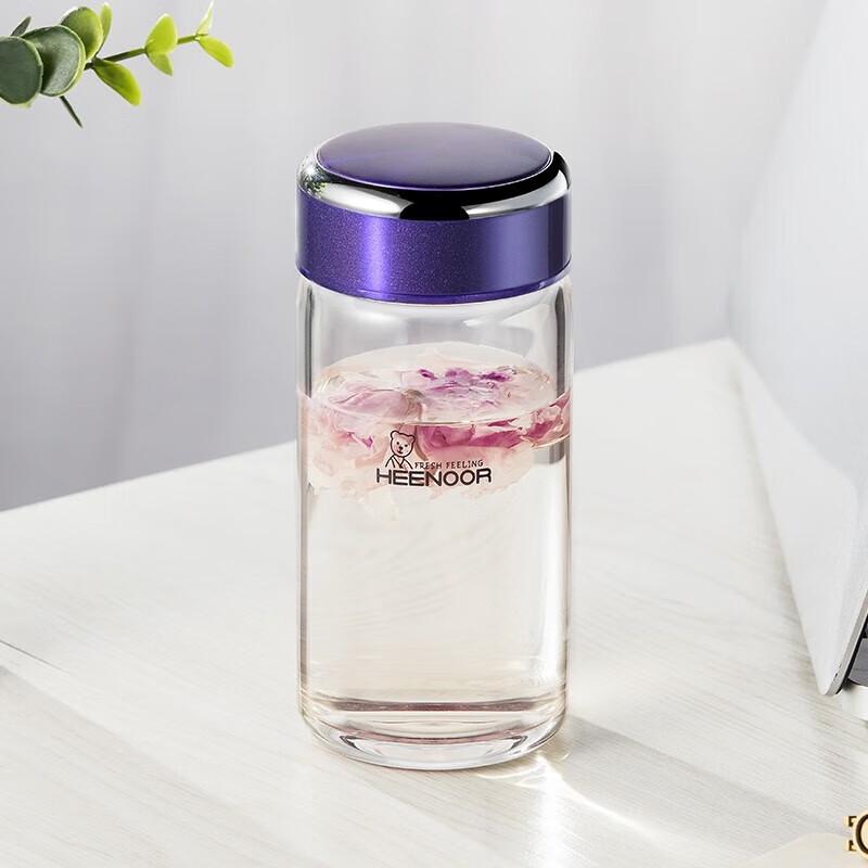 Heenoor XN-9055 Portable Glass Tea Infuser Water Bottle