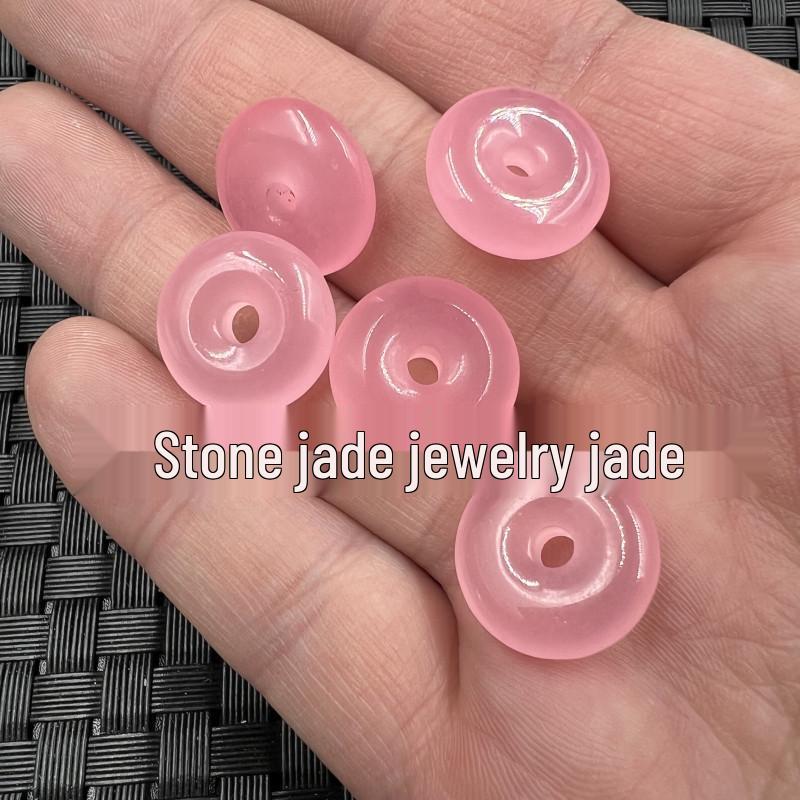 Taiwan Jade Buckle Pendant: Violet, Pink, Yellow Coin Bracelet Necklace