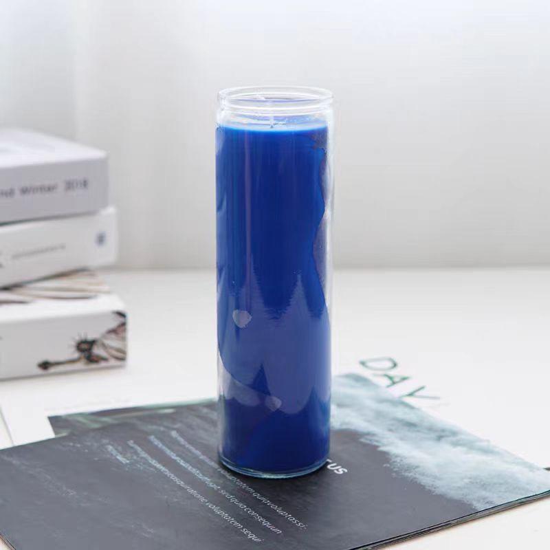 Seven Days Church Candle 7.5cm Diameter Glass Religious Paraffin Unscented Christmas Halloween Candle