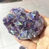 1pcs Amethyst Geode Heart Shaped Crystal Healing Crystals Stones Titanium Rainbow Aura Amethyst Cluster Angel Aura Quartz