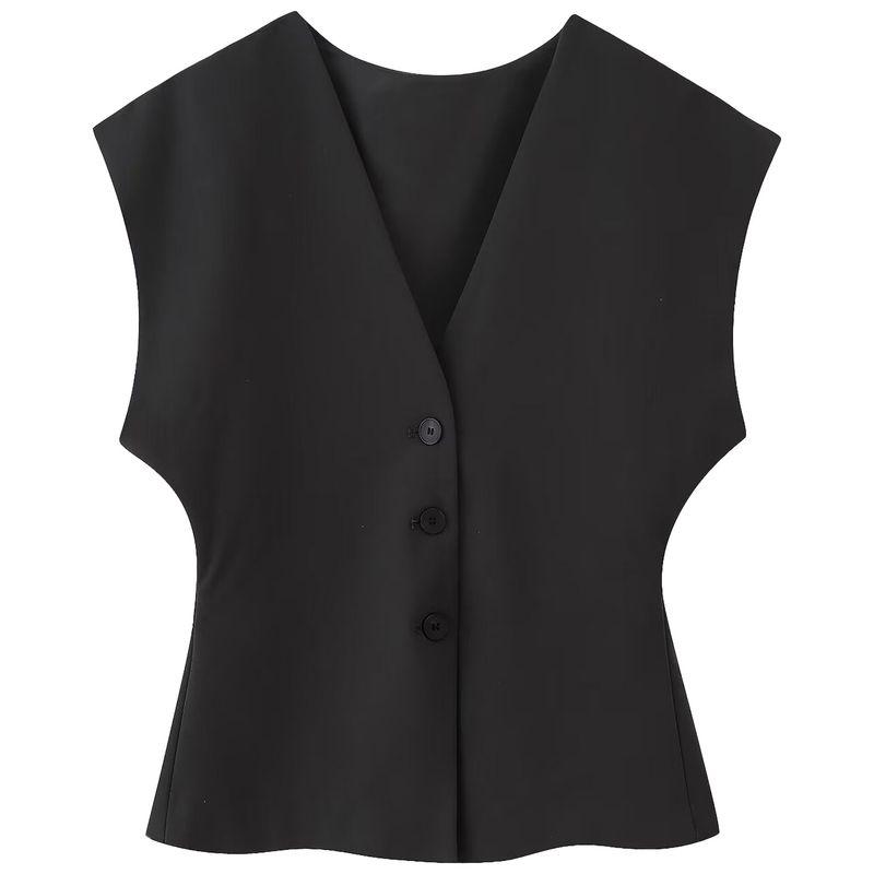 Zaprha 2025 Autumn New Fashion Waist Hugging Slimming Thin Stripe V-neck Wide Sleeve Vest Vest 4749768