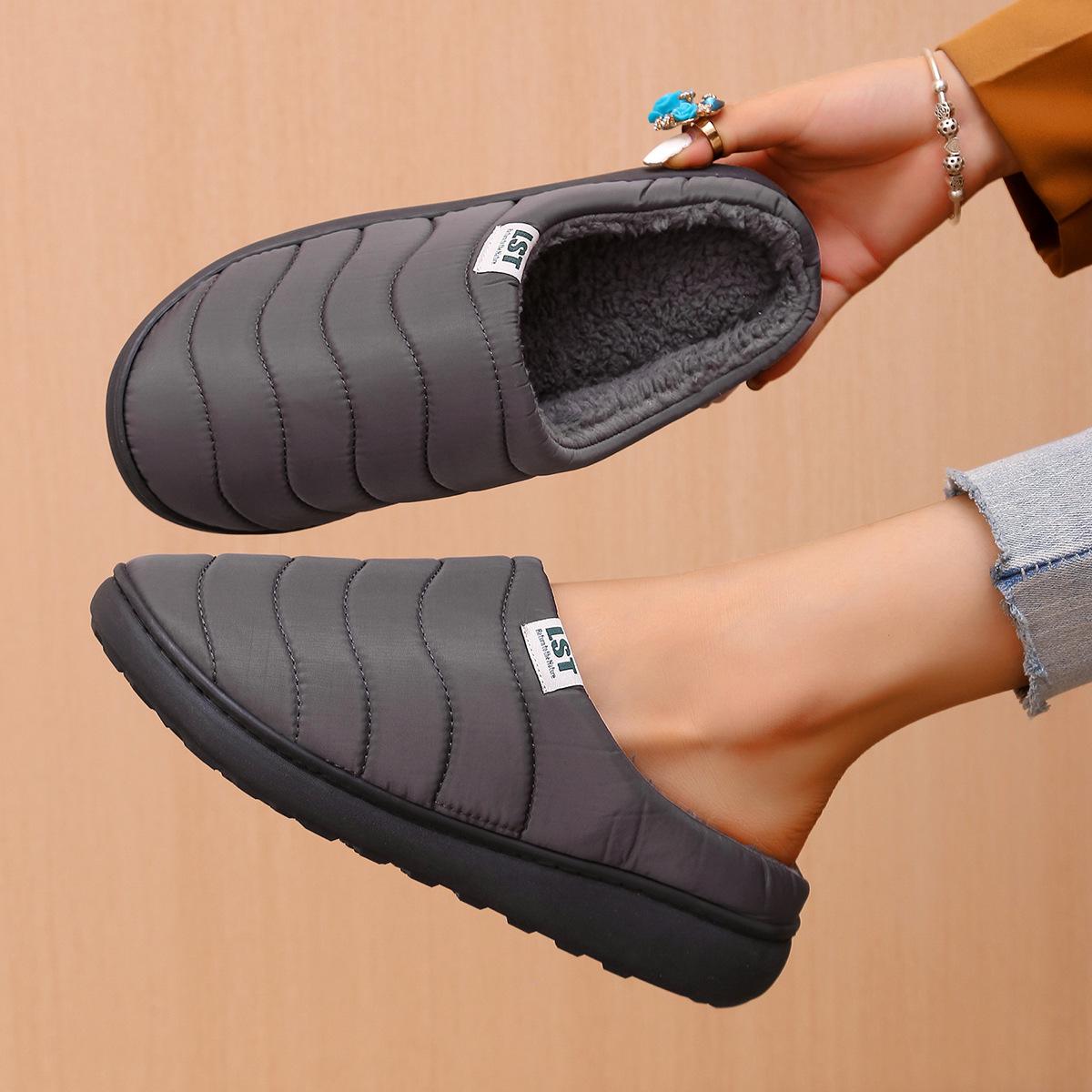 

2025 водонепромокаемый плащевый материал хлопок с памятью мужские и женские хлопковые тапочки новые ленивые на один шаг 280 (46 yards)