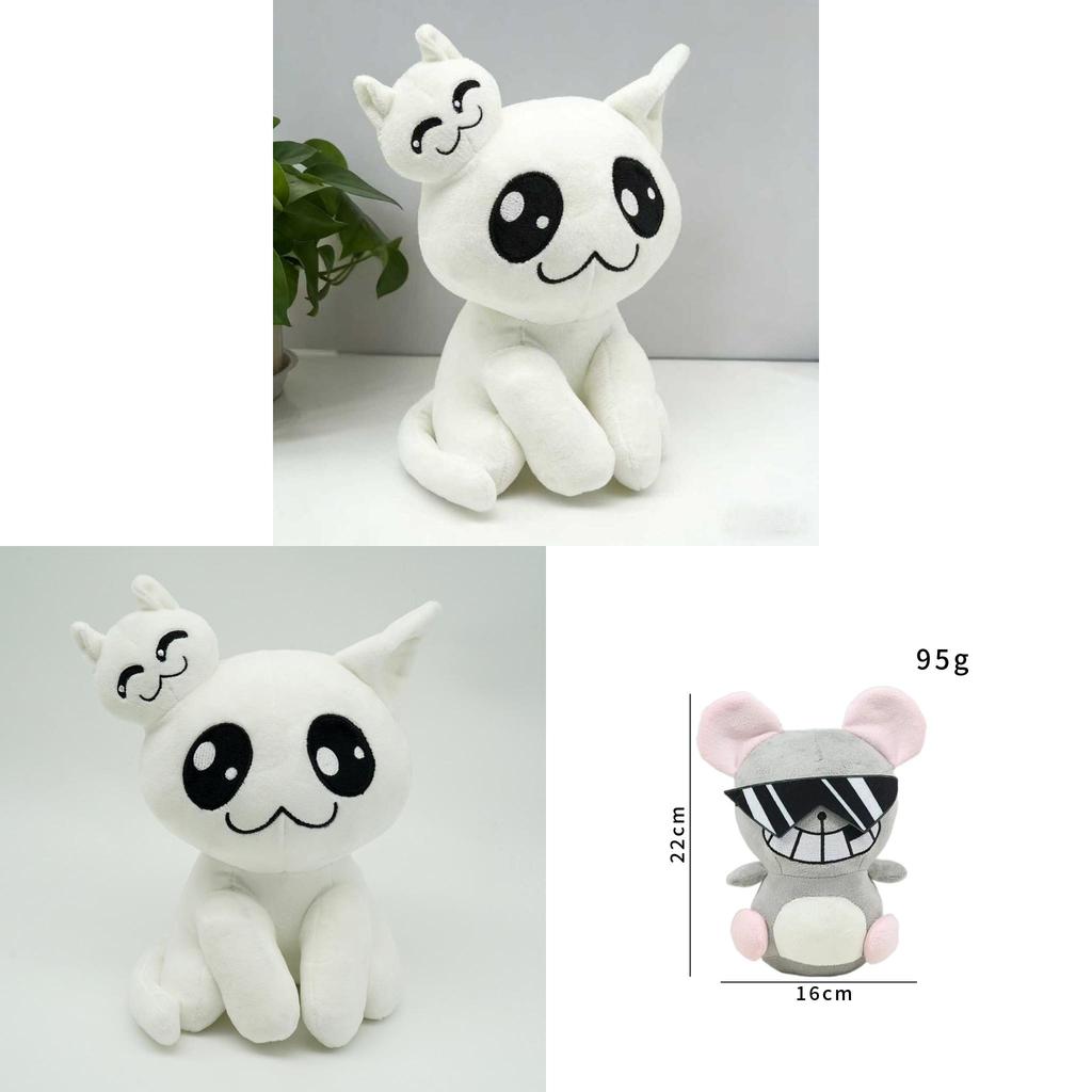 Mewgenics Plush White Cat Ghost Toy With Pp Cotton For Collectible Decor