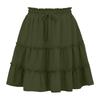 Women High Waist A-Line Skirt Elastic Waistband Tiered Ruffle Mini Skirt Casual Summer Beachwear