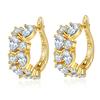 Ohrringe für Damen Schmuck 14K Gold Plated Pendientes Mode Runder Kreis Mosaik Klare Zirkonia Zirkon Stecker DIY Ohrring Schmuck