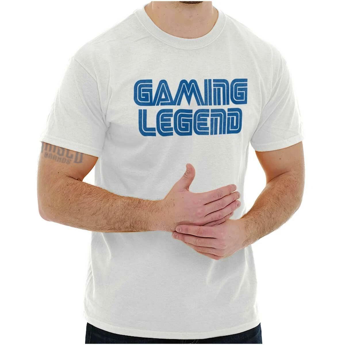 Cool Vintage Retro Video Gaming Legend Joke Womens or Mens Crewneck T Shirt Tee M