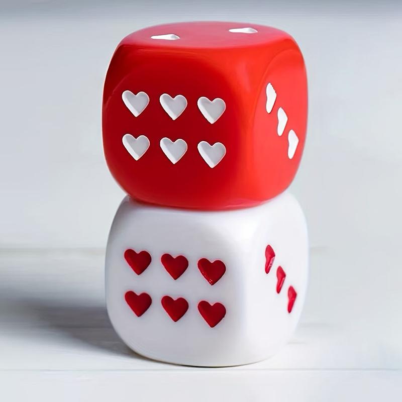 1/2/4Pcs Heart-Shaped Dice Round Corner Acrylic Dice For Bar Party Family Games Board Game Accessories
