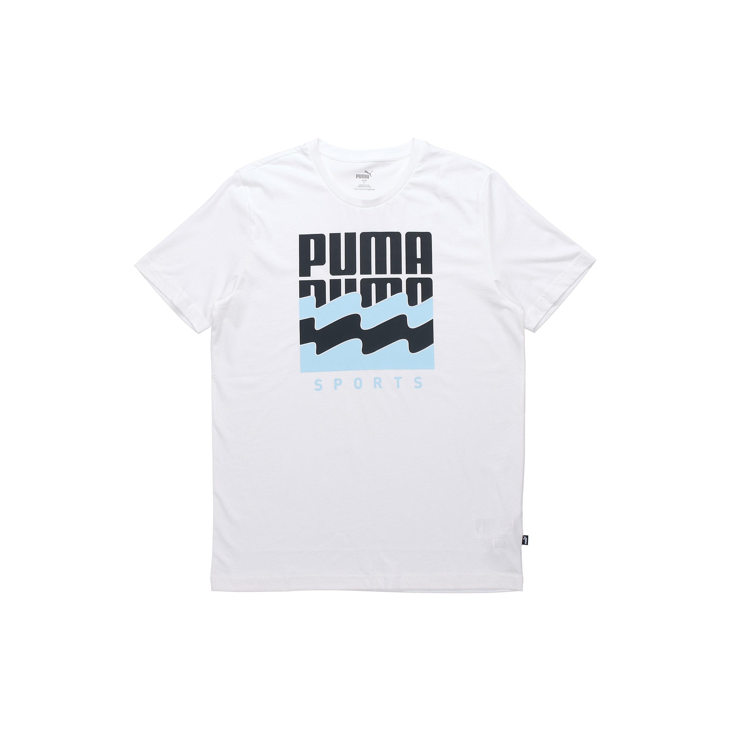 PUMA Summer Graphic Alphabet Large Logo Printing Short Sleeve White Men s 583875-02 S