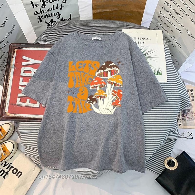 Material Retro Apricot Mushroom Cute T Shirts Oneck Casual 100 Cotton Plus Size Unisex Unisex Tshirts 2022 Streetwear Clothes