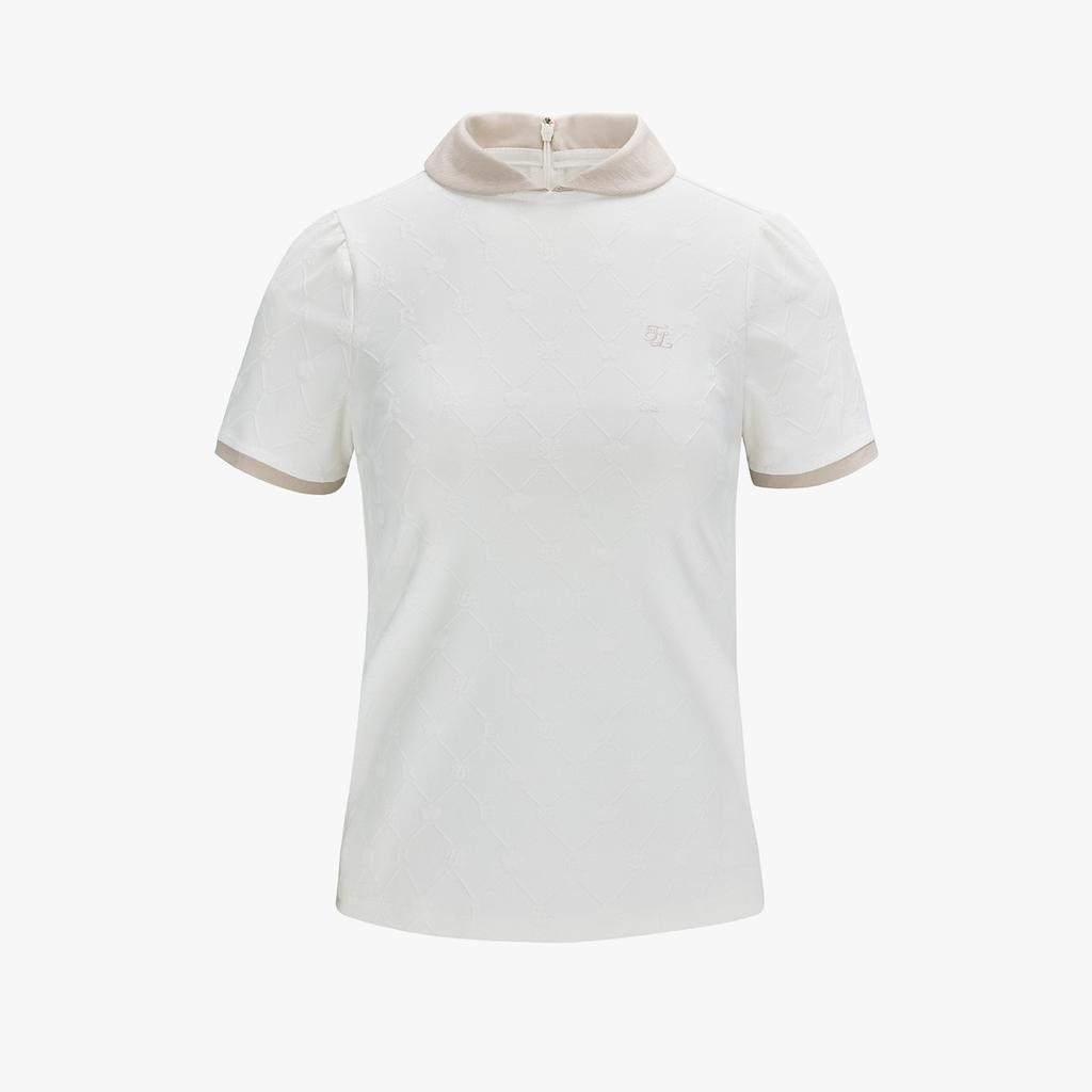 FAIRLIAR GOLF Petit Collar Logo Jacquard T-Shirt (White)