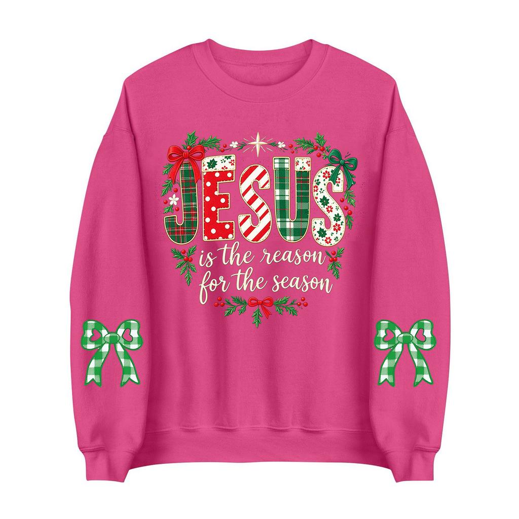 Women's Casual Fashion Christmas Print Neck Top, Holiday Shirt