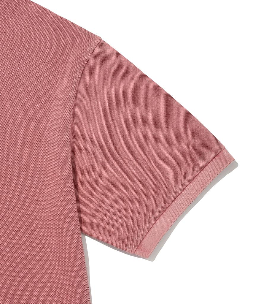 WACKY WILLY Pigment-Dyed Collared T-Shirt Pink