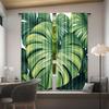2pcs Tropical Leaf Pattern Curtains - Polyester   Light Filtering Rod Pocket Design for Living Room   Bedroom   Office - Artistic H