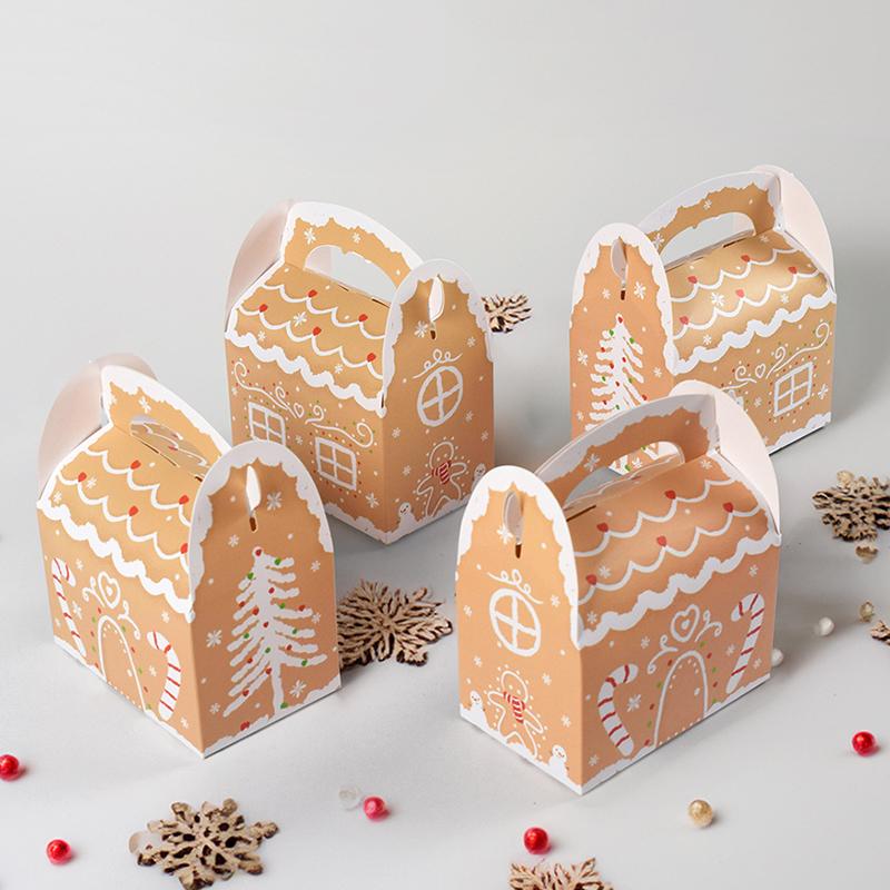 WTEMPO 10PCS 7*11*13CM Colorful Printed Christmas Graffiti Handheld Candy Boxes Festival Holiday Party Club Creative Folding Gift Boxes