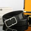 Men's Casual Crocodile Leather Belt - 3.8 Wide