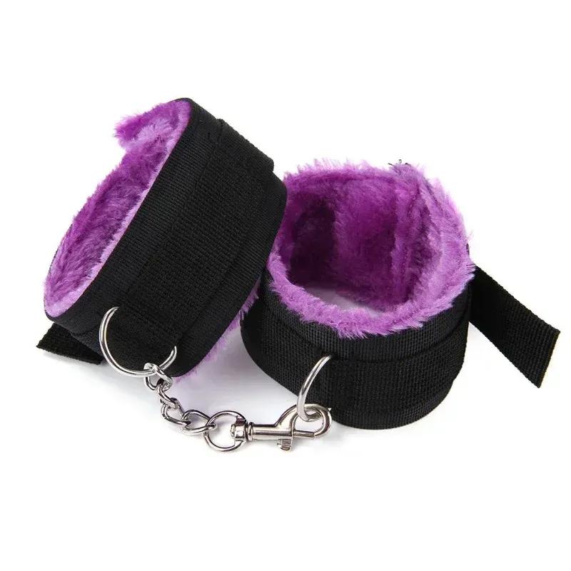 Adjustable Bdsm Sexy Prop Plush Handcuffs Foot Cuffs Bondage Slave Exotic Accessories Sex Toys for Couples Adults Sexy Games