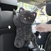 Plush Tissue Dispenser Plush Hangable Animal Car Tissue Holder 2 In 1 Car Tissue Box And Trash Can Decorative Organizer Black