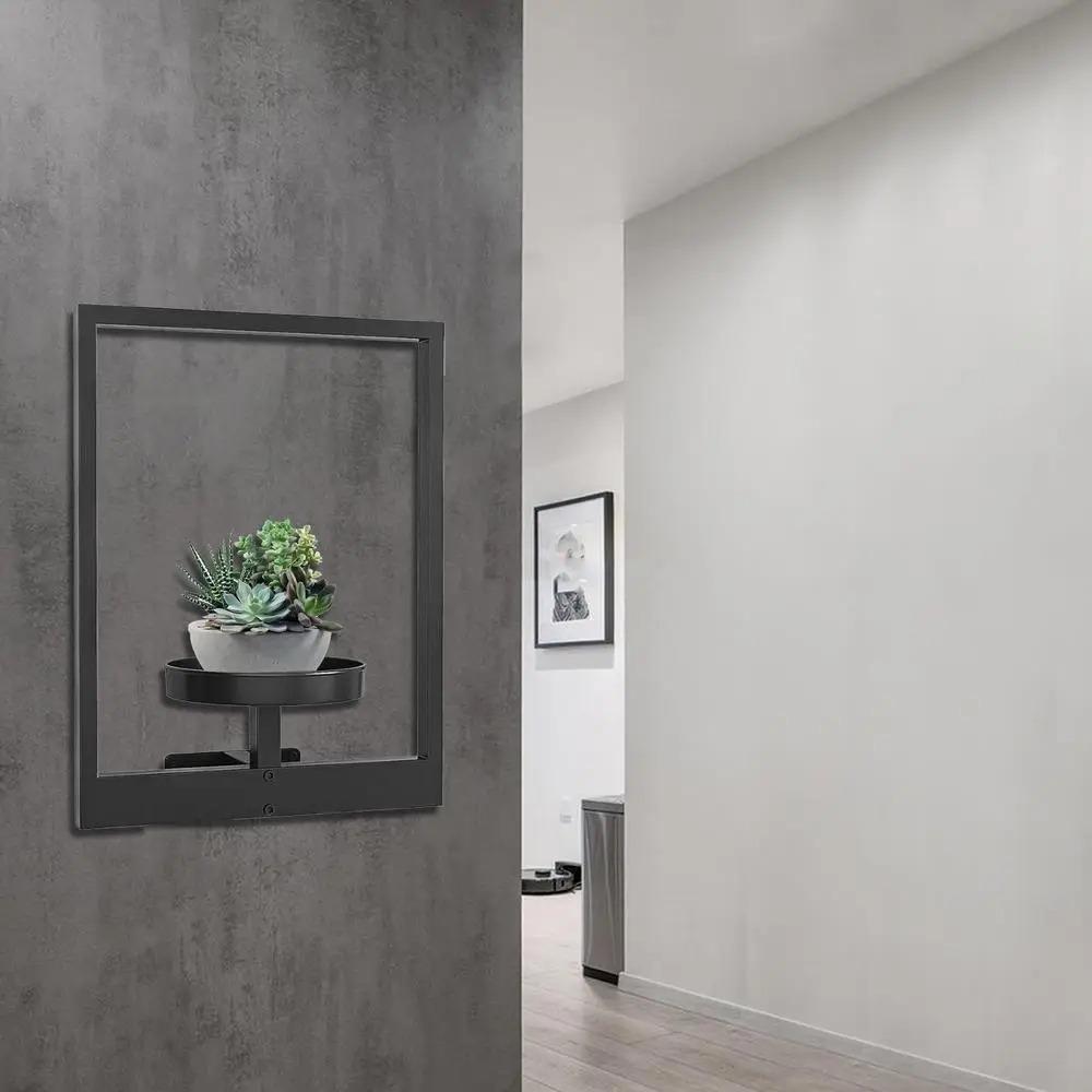 Stylish Metal Plant Wall Frame Black Wall Mounted Succulent Hanger For Home Decor