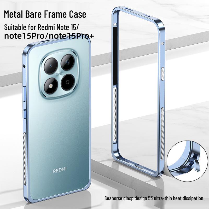 Seahorse Buckle Metal Frame Phone Case for Redmi Note 15/15 Pro/Note 15 Pro+