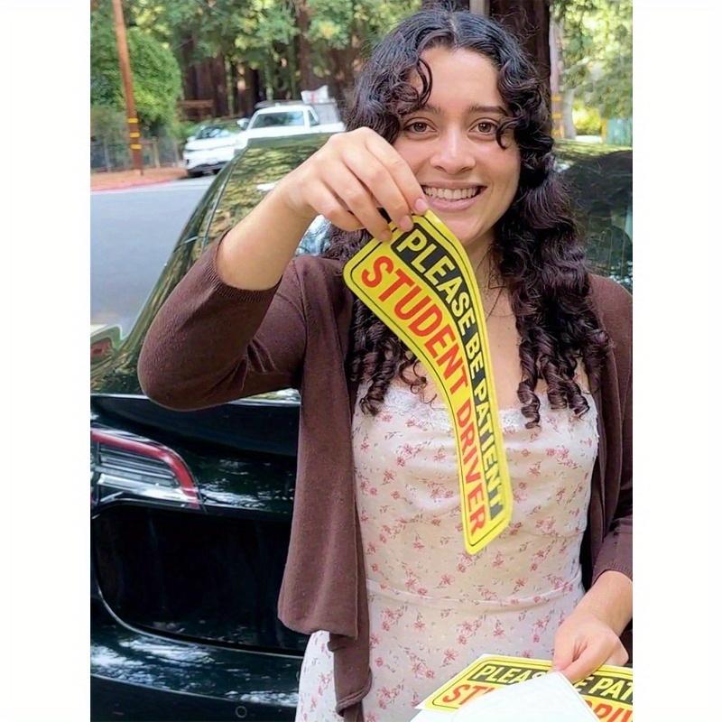 Samolepky pro začínajícího řidiče, 10,3x4 palce, Odnímatelné samolepky na auto a okno pro studenty, začátečníky v řízení, DIY, PVC samolepky