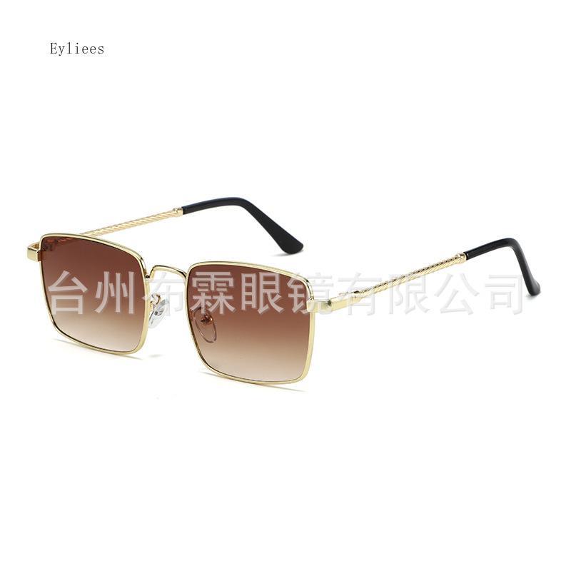 New Fashion Square Sunglasses Men  Designer Vintage Metal Sun Glasses For Women Retro Travel UV400 Eyewear gafas de sol