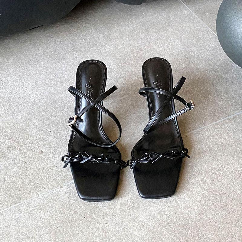 

Fashion Fashion Butterfly-Knot Ladies High Heels Sandals Shoes Female Ankle Wrap Footwear Elegant Women Heeled Sandals Shoes Pumps 35 чёрный