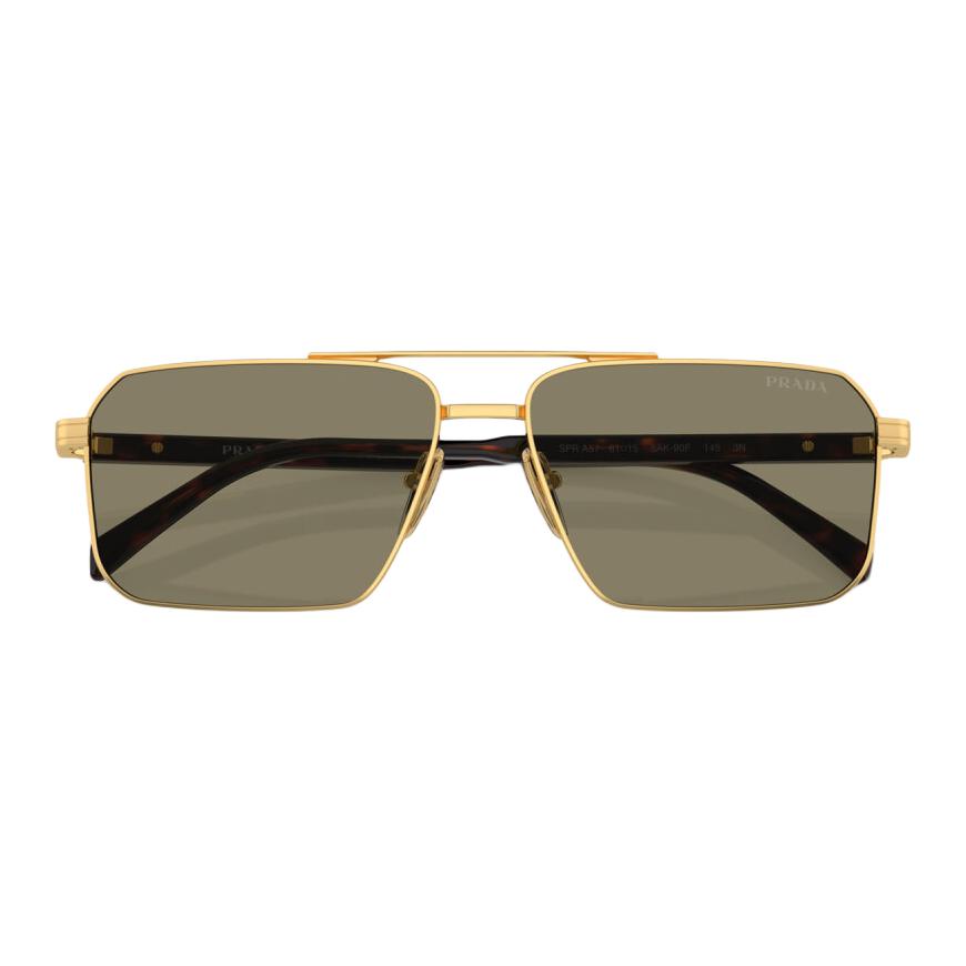 Prada Rectangular Sunglasses With Letter Decoration Men Sunglasses Brown PRA57S5AK90F