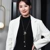 Fashionable Korean Style Long Pearl Pendant Necklace With Star And Moon Tassel