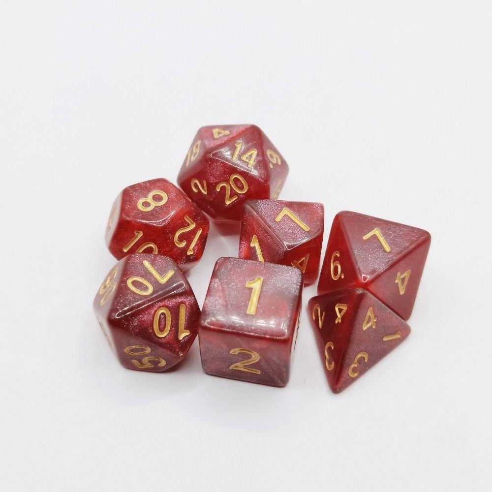 7Pcs/set 7-Die DND Dice Multifacetado Jogo de Mesa D4 D6 D8 D10 D12 D20 Jogo de Dados Jogo de Festa Acrílico Poliédrico Dados TRPG DND