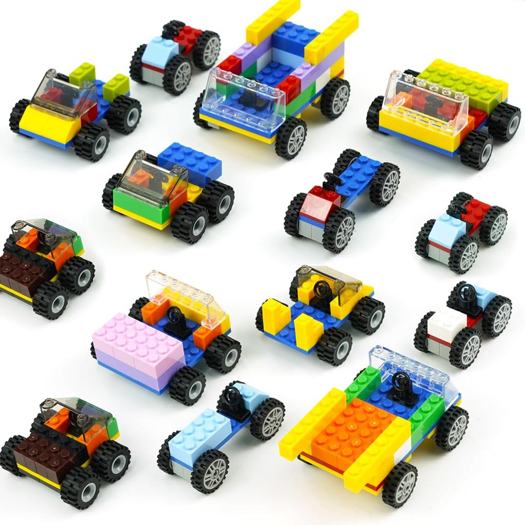 Classic Blocks Wheel, Axle and Tire Set, Over 400 Car Parts, Educational Technical Vehicle Building Kit