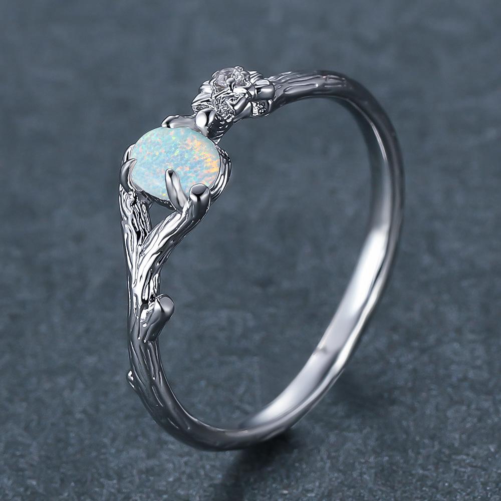 

Новое ретро кольцо овальной формы с веткой цветущей сливы, сине-белое, персонализированное, европейское и американское No. 10