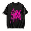 SAJABOYS Handwritten Print T-Shirt Streetwear Loose Casual Crewneck Top For Men And Women Pure Cotton T-shirt