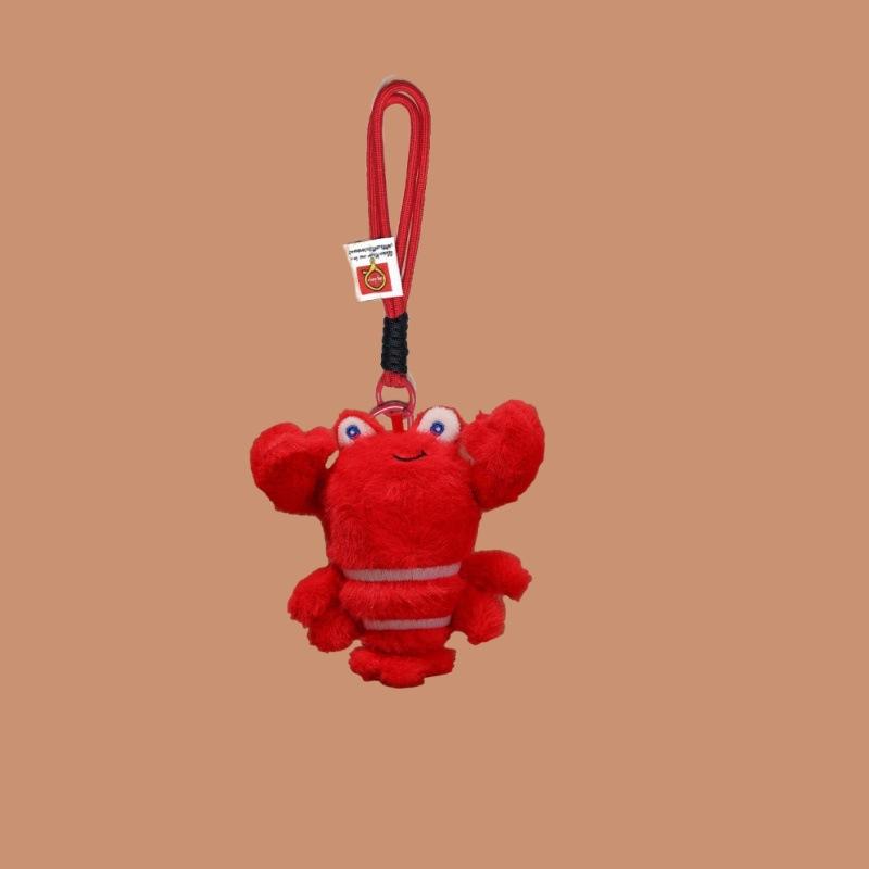 Cute Cute Marine Animal Crayfish Pendant Plush Toy Bag Crayfish Pendant Lobster Keychain Doll