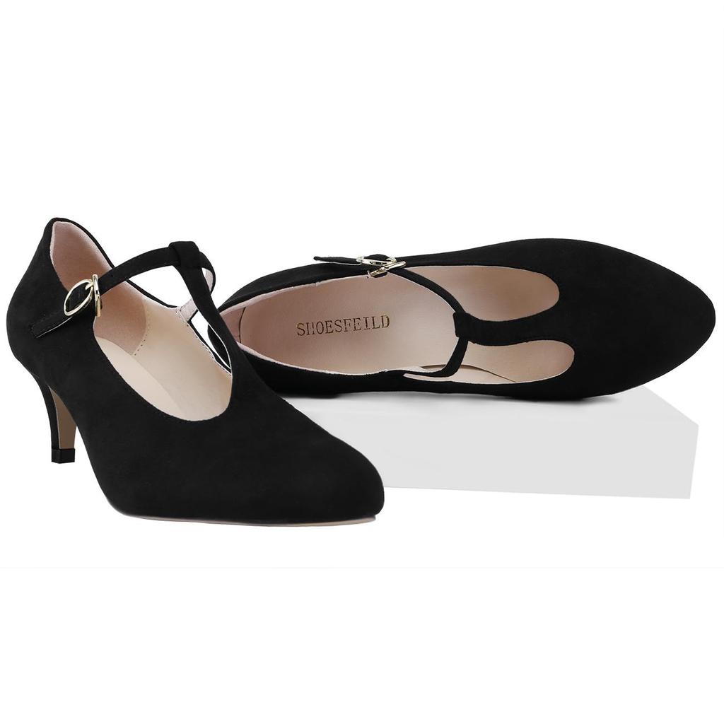 Velvet Toe Ankelstropp Slingback Mary Jane Shoes Pumps Høye hæler Pump Party Brudekjole Sko