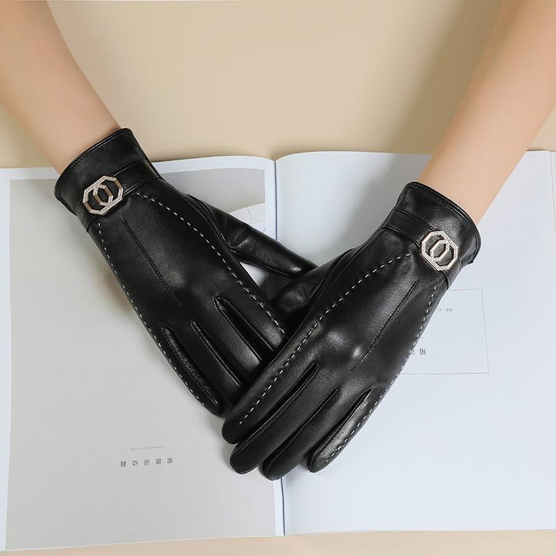 Womens Genuine Leather Gloves Touchscreen Warm Fleece Lined Thick Driving Cycling