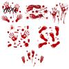 Long-lasting Window Sticker Halloween Blood Handprints/Footprints Wall Stickers Removable Decals Spooky Waterproof Scratch-resistant Decal