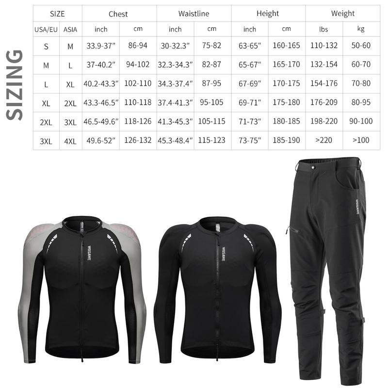 WOSAWE Herren Motocross Jacke Motorradhose CE Körper Weiche Protektoren Hemden Reflektierend Anti-Sturz Moto Racing Schutzkleidung