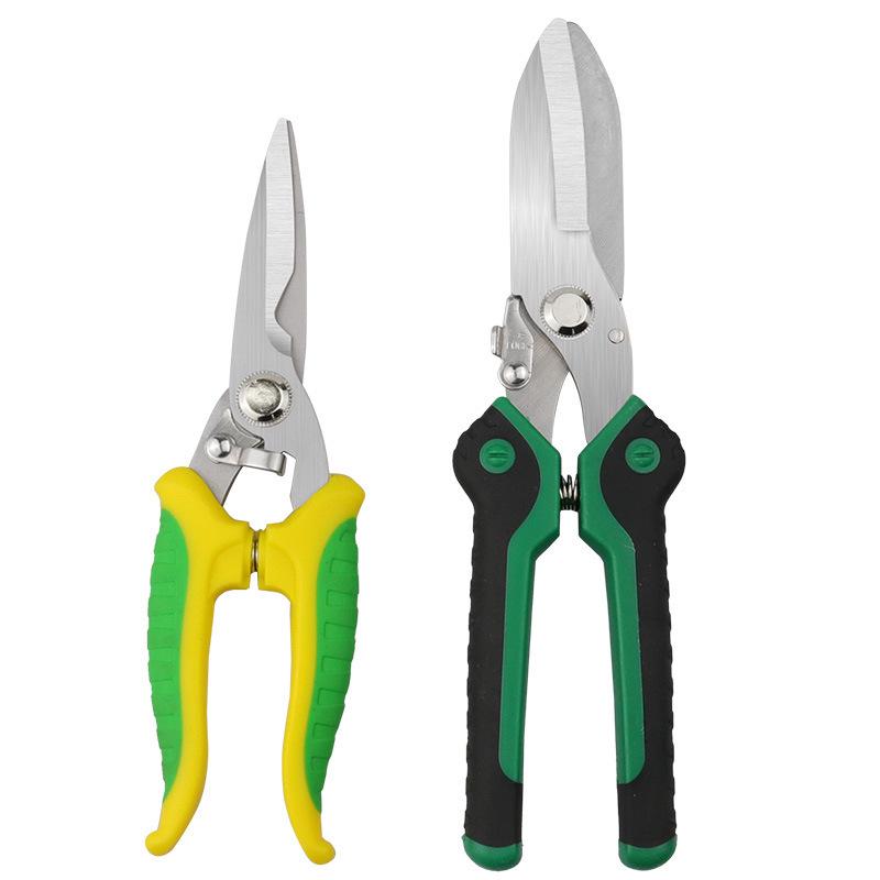 Industrial Multi-Purpose Tin Snips & Shears: PVC Slot, Wire Cutting, Electrician & Garden Pruning