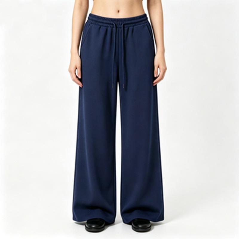 Fleece Women's Pants Solid Color Casual Versatile Wide-footed Pants Sweatpants Loose Outer Trousers