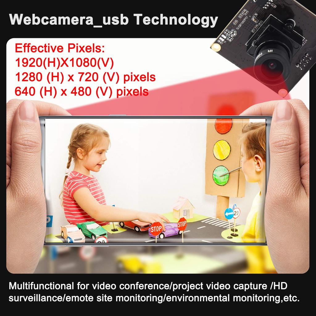 ELP USB 2 Webcam 50fps 1080P 50fps Webcam FHD con Sony IMX291 Cámara USB Full HD USB para Video y Cámara Integrada Compatible con y Mac 3.0 Cámara,