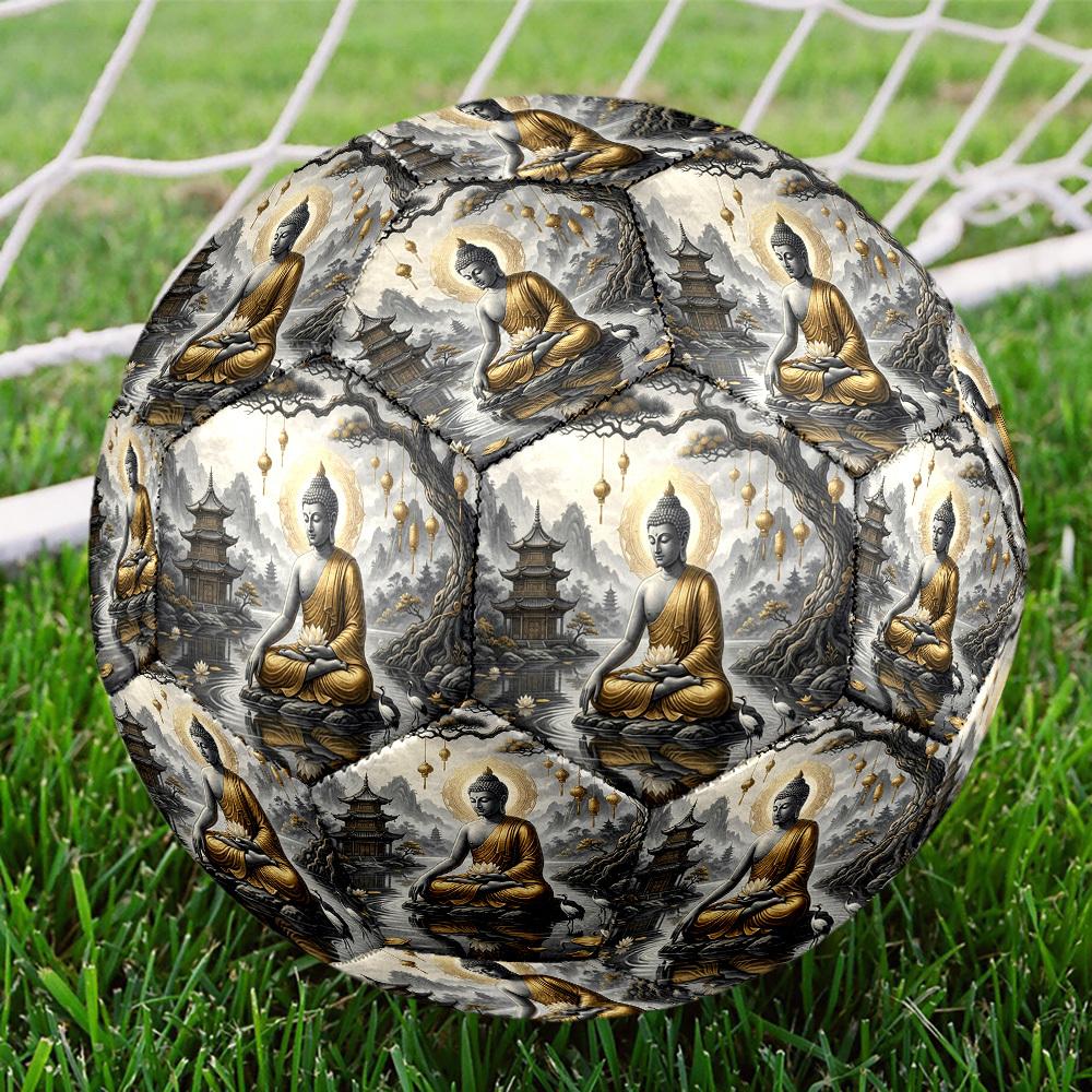 1pc Buddha Lotus Pond Durable Size 5 Soccer Ball Professional Match Training Football Indoor &Outdoor Sports Ball P60126