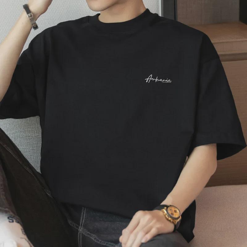 Herren T-Shirt Kurzarm Baumwolle Schwergewicht 260g Amerikanischer Stil (Sommer 2025 Trenddruck)